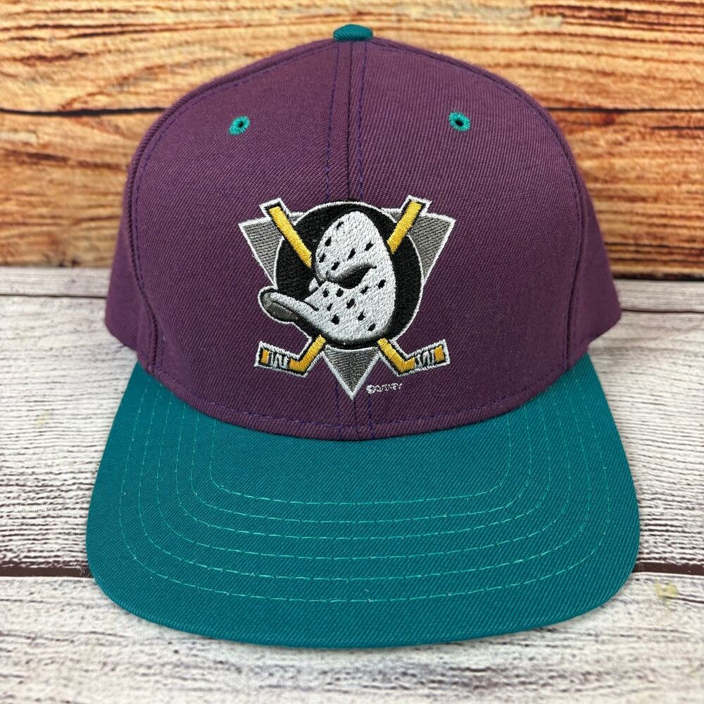 Vintage 1990s The Mighty Ducks Block Head Snapback Hat